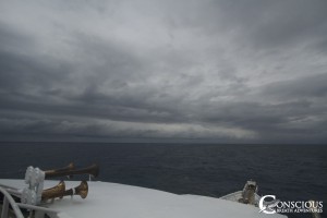 An approaching cold front looms on the horizon